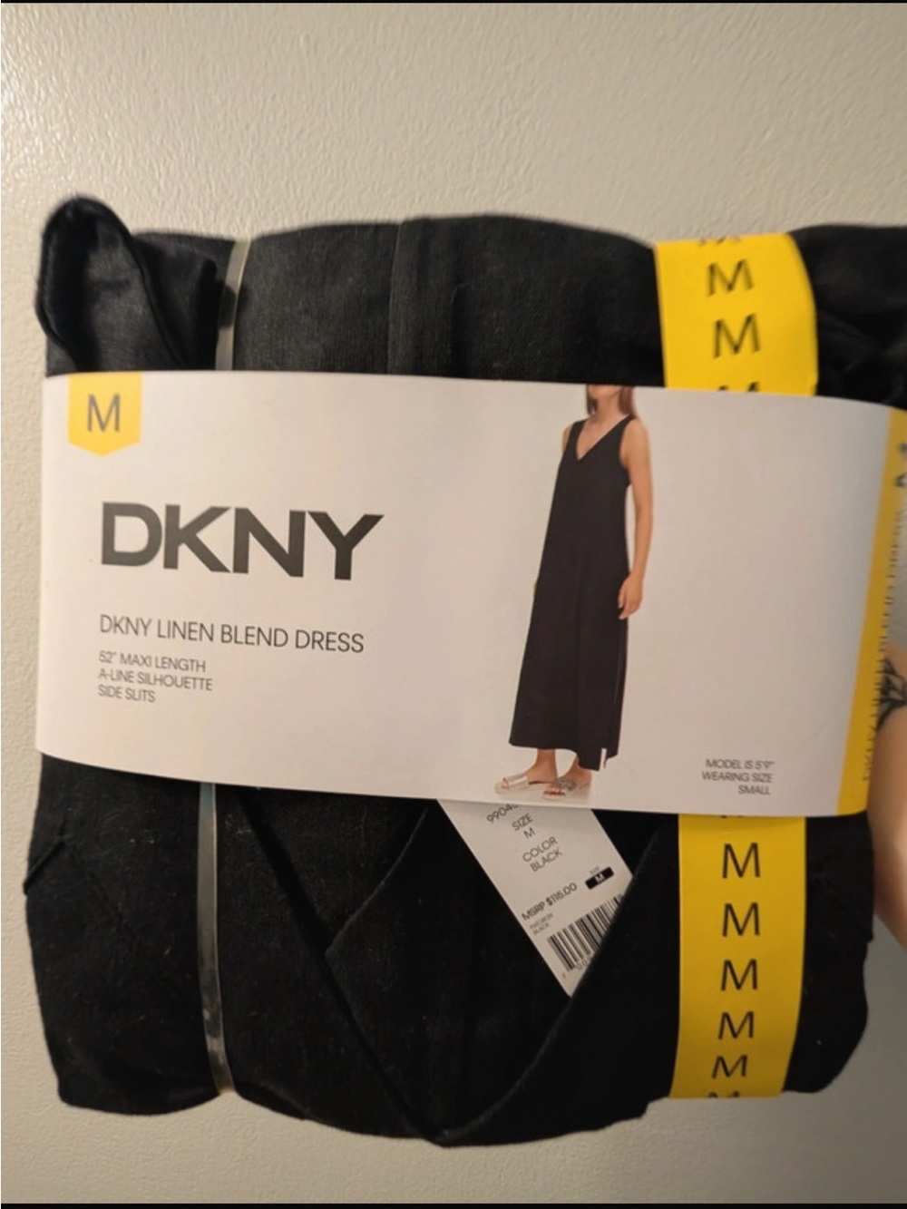 DKNY Black Sleeveless V-Neck Maxi Dress